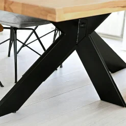 Table extensible en chêne huilé avec bords naturels 200 cm PALERME