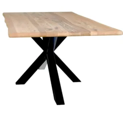Table extensible en chêne huilé bords naturels 180 x 90 cm ETNA