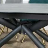 Table extensible en céramique noire marbrée oblongue 180-280 cm LOMBARDIE