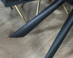 Table extensible en céramique noire marbrée oblongue 180-280 cm LOMBARDIE
