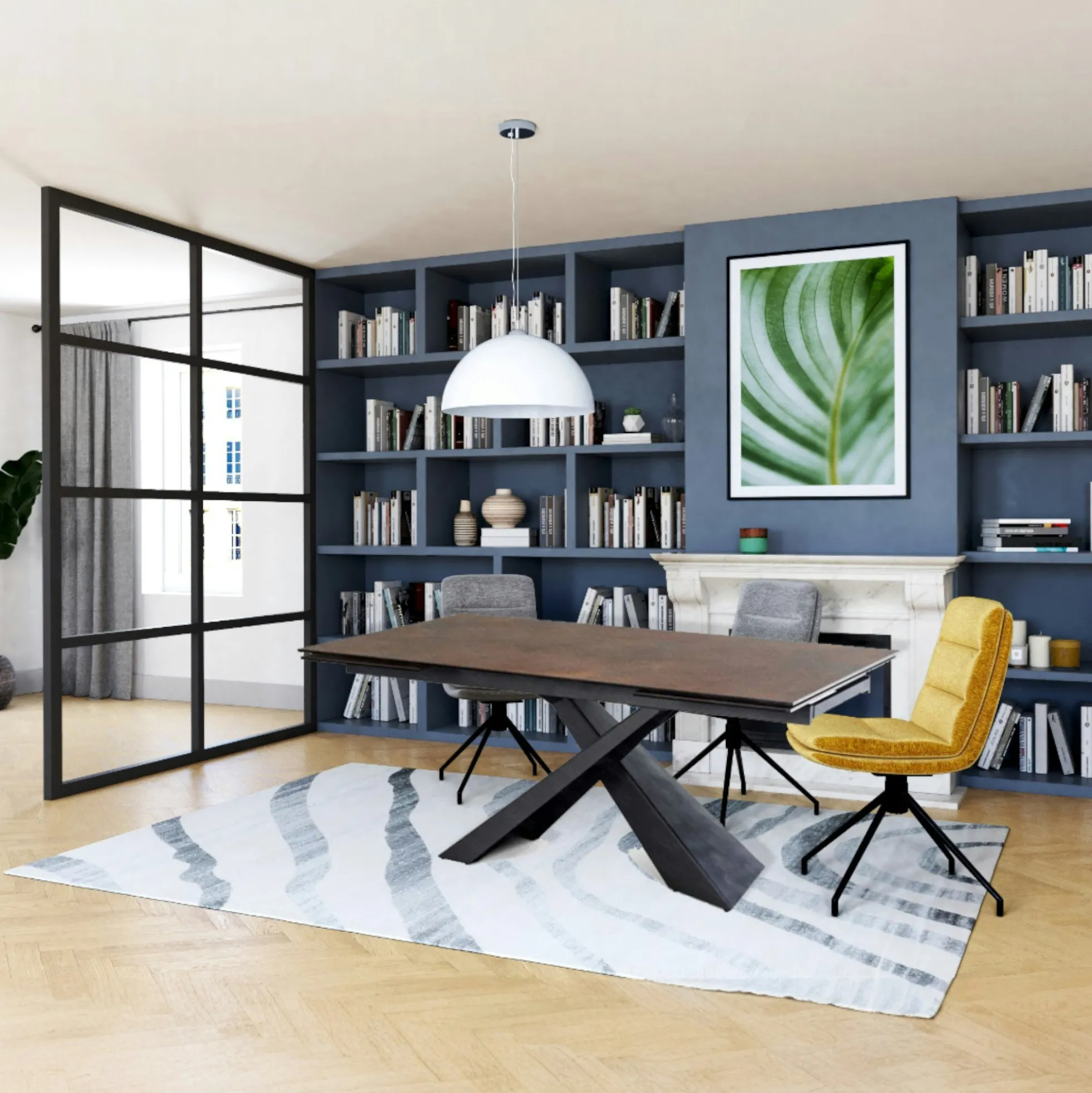 Table extensible en céramique effet rouille 180-280 cm LOMBARDIE