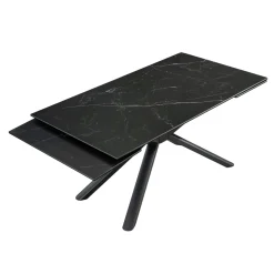 Table extensible en céramique marbrée noire 160-240 cm ORIS