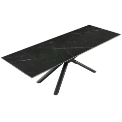 Table extensible en céramique marbrée noire 160-240 cm ORIS