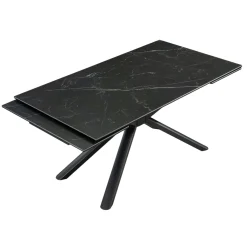 Table extensible en céramique marbrée noire 160-240 cm ORIS