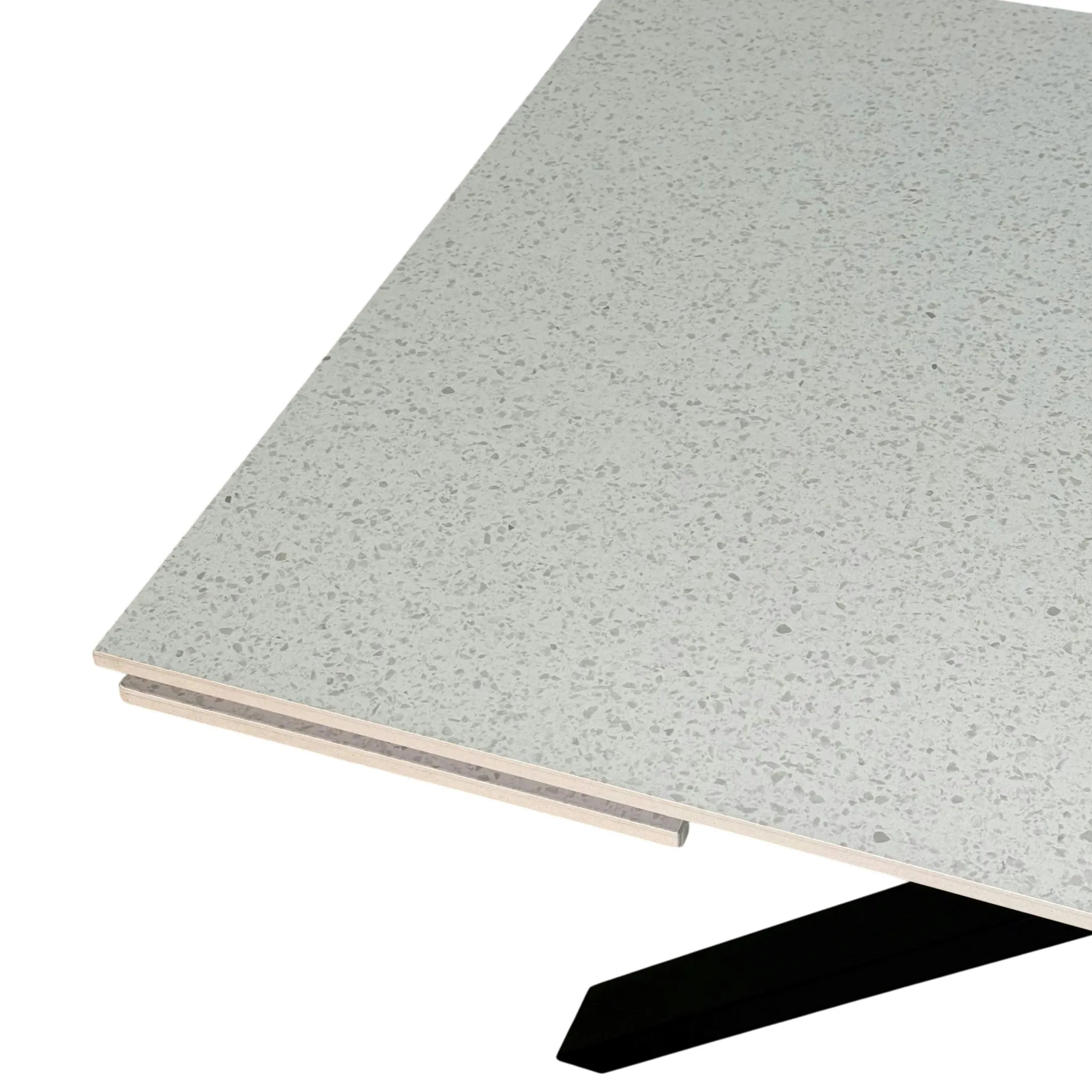 Table extensible en céramique effet terrazzo 120-180 cm VICO