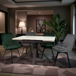 Table extensible en céramique effet terrazzo 120-180 cm VICO