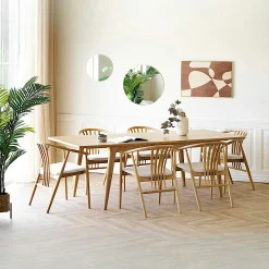 Table extensible en placage chêne clair 180-230 cm TARAZ