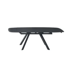Table extensible en verre gris sombre 140-210 cm ALBA