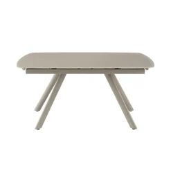 Table extensible en verre taupe 140-210 cm ALBA
