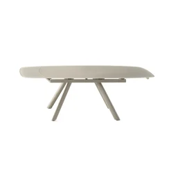 Table extensible en verre taupe 140-210 cm ALBA