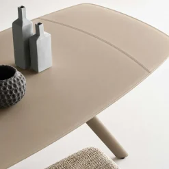 Table extensible en verre taupe 140-210 cm ALBA