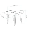 Table extensible ronde effet noyer pieds noirs Ø100-131 cm ARDEN