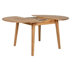 Table extensible ronde en bois clair 118-158 cm SAVONE