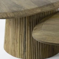 Table gigogne en bois de manguier avec plateau triangulaire (lot de 2) CREEK