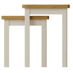 Table gigogne en bois finition gris clair (lot de 2) BATH
