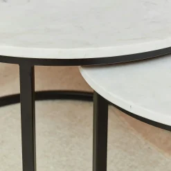 Table gigogne en marbre blanc (lot de 2) DUOMO