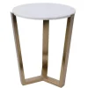 Table gigogne en marbre blanc (2 pièces)