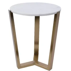 Table gigogne en marbre blanc (2 pièces)