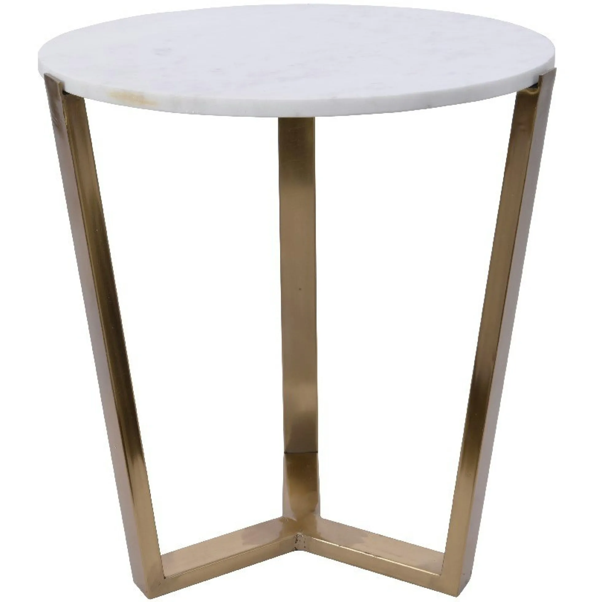 Table gigogne en marbre blanc (2 pièces)