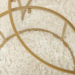 Table gigogne en verre - cadre doré (lot de 2) ⌀80 cm TULUM