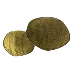 Table gigogne en verre – finition antique dorée (lot de 2) LAGUNA