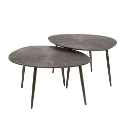 Table gigogne organique – soleil brun bronze (lot de 2) RALF