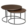 Table gigogne ronde en bois brun (lot de 2) CORTINA