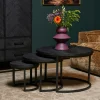 Table gigogne salon en bois noir (lot de 3) ALVERA