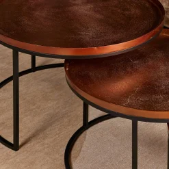 Table gigogne salon métal cuivré (lot de 3) KANO