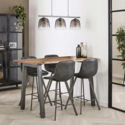 Table haute bois d'acacia métal 147 MELBOURNE