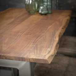 Table haute bois d'acacia métal 147 MELBOURNE