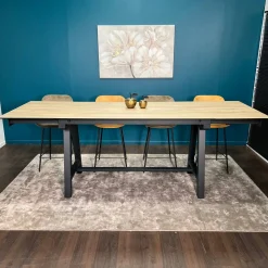 Table haute en céramique extensible effet bois 160-270 cm LOMBARDIE
