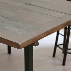 Table haute extensible bois brun recyclé 120-160 cm SAMOA