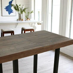 Table haute extensible bois brun recyclé 120-160 cm SAMOA