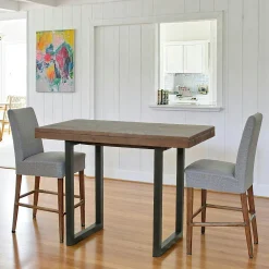 Table haute extensible bois brun recyclé 120-160 cm SAMOA