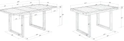 Table haute extensible bois recyclé 120-160 cm BRISBANE