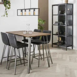 Table haute rectangulaire finition brun HELSINKI