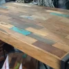 Table mange debout carrée bois recyclé 80x80 CARAVELLE