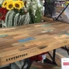 Table mange debout carrée bois recyclé 100x100 CARAVELLE