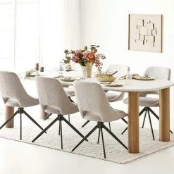 Table à manger aspect ciment clair 240 cm KNOX