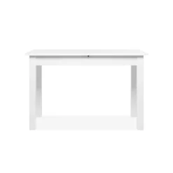 Table à manger blanche extensible 120-160 cm ALVA
