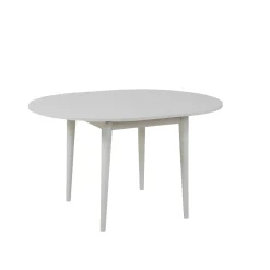 Table à manger blanche extensible Ø100-131 cm ORINA