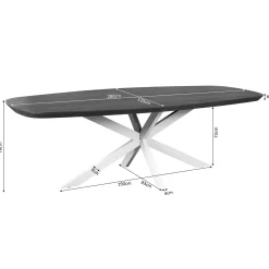 Table à manger bois bords arrondis 280 cm CORTINA
