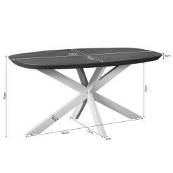 Table à manger bois bords arrondis 160 cm CORTINA