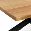Table à manger bois bords naturels pied central 200 cm CANYON