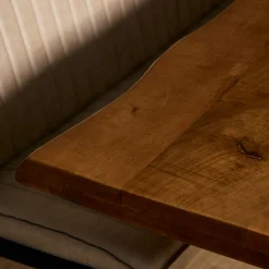 Table à manger bois à bords naturels 220 cm CALERO