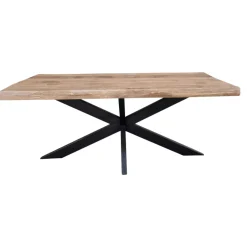 Table à manger bois à bords naturels 220 cm CALERO