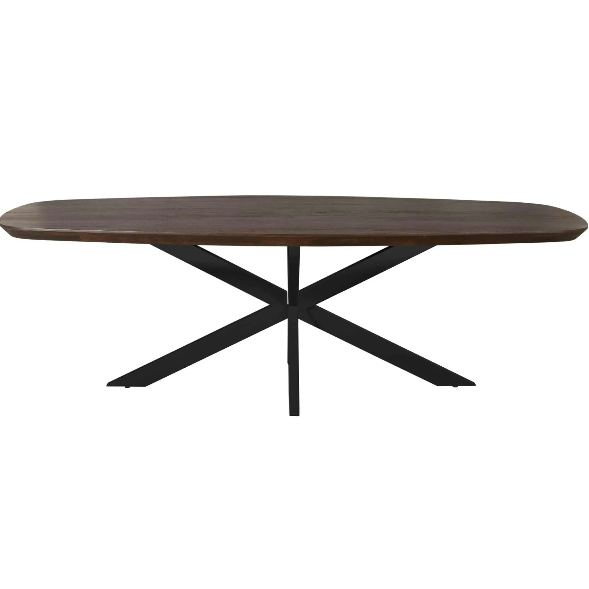 Table à manger bois brun bords arrondis 280 cm CORTINA