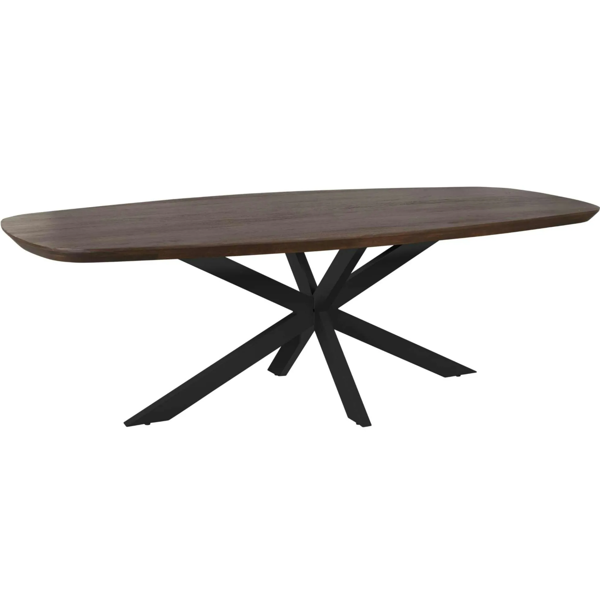 Table à manger bois brun bords arrondis 280 cm CORTINA