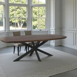 Table à manger bois brun bords arrondis 280 cm CORTINA
